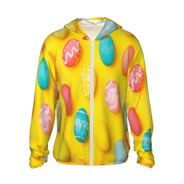 Balery Easter eggs (2) Sudadera ligera de manga larga con capucha y protección solar UPF 50+ para hombre y mujer, ideal para pesca y running-3X-Large