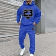 thumbnail image 5 of Track Suits for Men Set 2025 Fall Winter Tracksuits Cozy Hooded Sweatshirt Sweatpants Set Fall Winter Clothes, Blue, Size XXL, 5 of 5