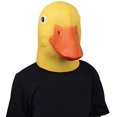 thumbnail image 1 of Máscara de cabeza de pato, máscara de cabeza de animal de lujo de novedad de Halloween, máscara de pato amarillo lindo de látex para juego de disfraces (amarillo) brillar Juguete, 1 of 6