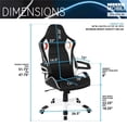 thumbnail image 2 of Scranton & Co Polyurethane Fabric Racing Style Office Chair in Black, 2 of 8