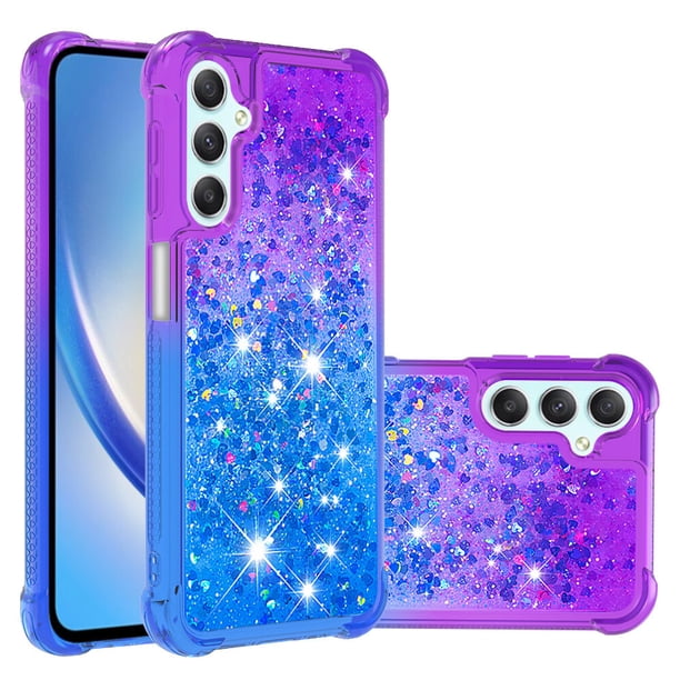 Funda para Samsung Galaxy A24 Transparente con Brillos Carcasa Protectora Antigolpes con Glitter Brillante