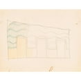 thumbnail image 2 of Winold Reiss 14x12 Black Ornate Wood Framed Double Matted Museum Art Print Titled: Interior Design Drawings for Unidentified Rooms. Sketch for Unidentified Interior Partially Colored Gr, 2 of 5