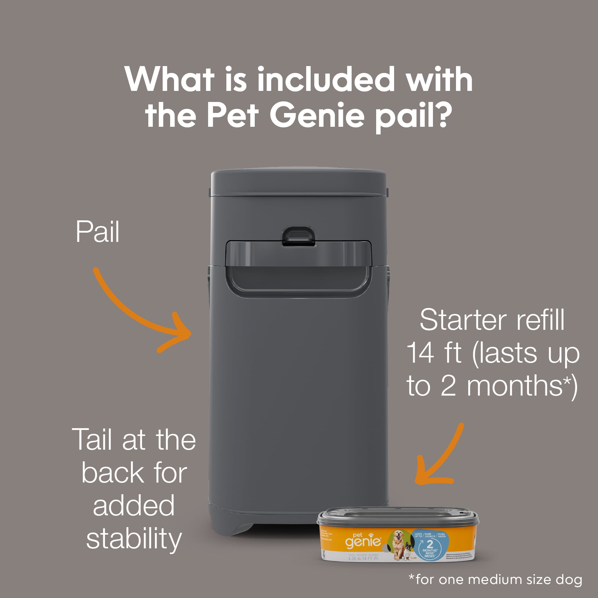 Poubelle à déchets pour chiens Pet Genie - Recharge de Départ - Paquet de 2