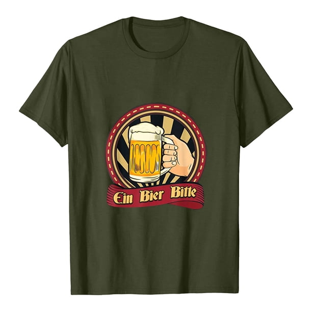 Blusa de mujer Oktoberfest, camiseta de cuello redondo, estampado de letras de verano, camisetas de manga corta para hombres y mujeres Pompotops hfajkhk136812