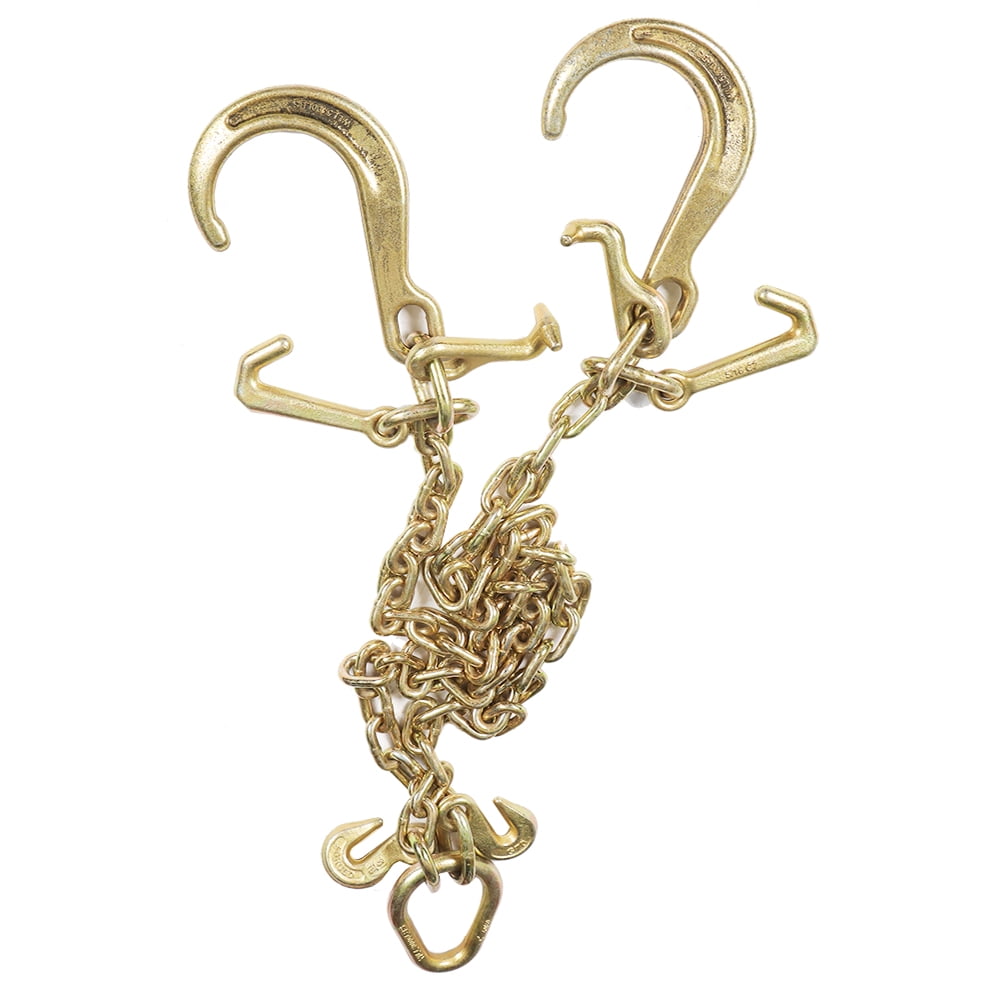 ALLCARB 5/16 Inch G70 VChain Bridle with 8 Inch Medium J Hooks, T