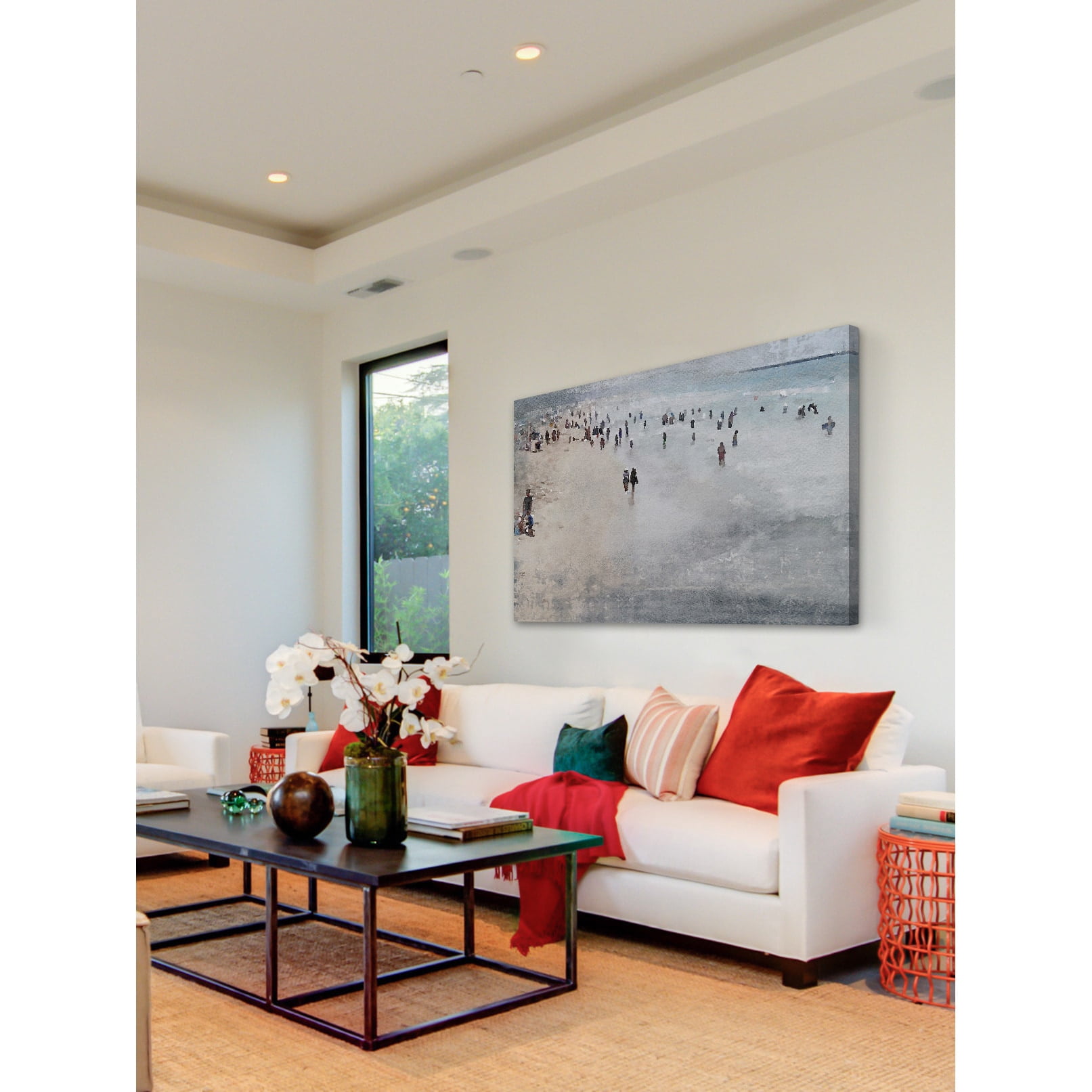 "Cool Day on the Beach" Painting Print on Wrapped Canvas