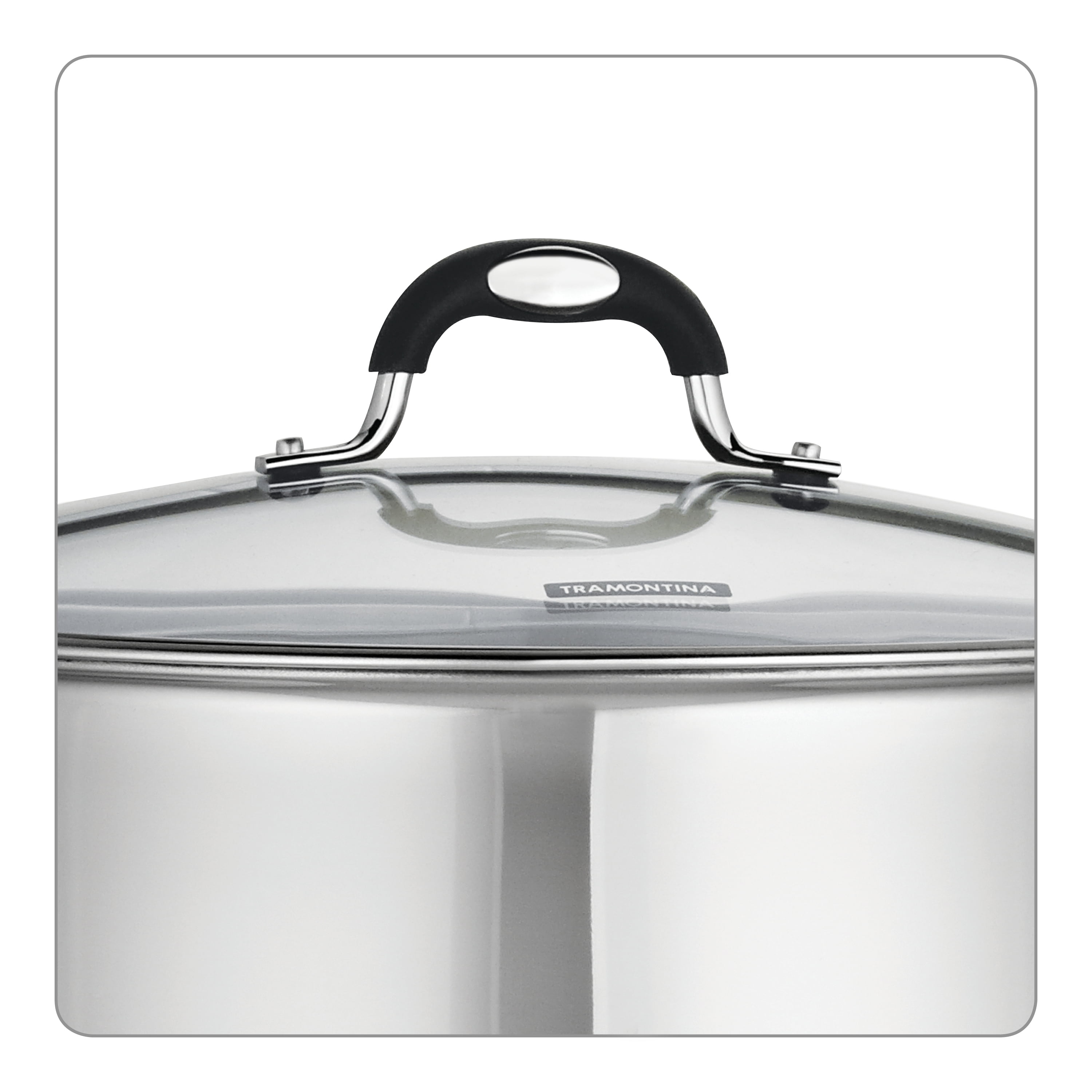 Tramontina 12 Qt 18/10 Professional Stainless Steel Stock Pot with Glass  Lid
