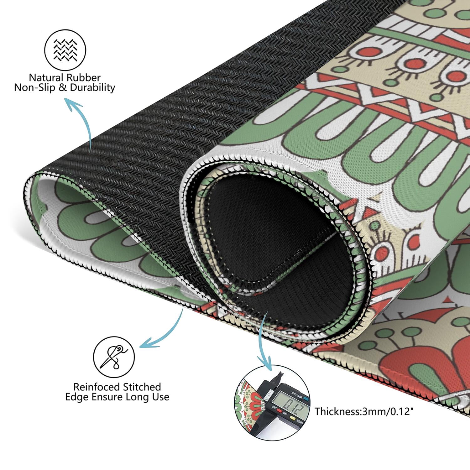Mandala Mahjong Mat for Table, 31.5*31.5in Anti Slip American Mahjong Table Cloth, Noise Reduction, Neoprene Mah jongg Mat with Carrying Bag & 3 Dices, Mahjong Accessories Gift, Board Tile Games Mats