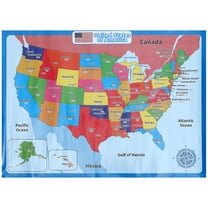 PAMINGONO 1Set Multi-colored Usa Map Poster for Household Kids Poster in 23.6x17.7in