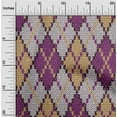 thumbnail image 2 of oneOone Georgette Viscose Purple Fabric Argyle Quilting Supplies Print Sewing Fabric By The Yard 42 Inch Wide, 2 of 4