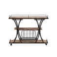 thumbnail image 5 of Bar Cart with Lockable Rolling Wheels and Wine Rack Triple bar cart, multi-functional and practical, movable serving cart for home, living room, kitchen, bar and party events.(Retro Color), 5 of 5