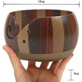 thumbnail image 2 of 5.9 Inches Handmade Color Wood Yarn Storage Bowl - Knitting Crochet Accessories - Crafted Wooden Weaving Thread Bowl with Carved Holes and Drills Holes #1, 2 of 4