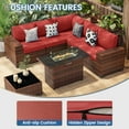 thumbnail image 3 of Poteban Outdoor Sectional with Fire Pit Table, 8 Inch Armrest Patio Furniture Set with Waterproof Cover for Garden Backyard, 4'' Thickened Cushion, 3 of 9