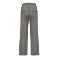 thumbnail image 5 of Zimjoy Men's Cotton Linen Pants Oversized Loose Straight Leg Pants Textured Drawstring Summer Beach Trousers with Large Pockets,Light Gray L, 5 of 6