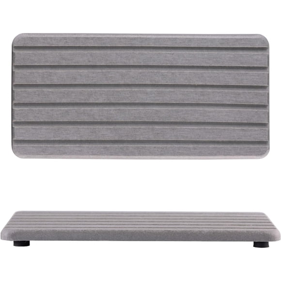 NiuYichee 2 PCS Water Absorbent Diatomite Coasters Rectangle, Grooved Design, Water Absorbing Stone Used for Hand Soaps & Plants & toiletries in The Modern Home
