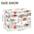 thumbnail image 5 of Yayeee Collapsible Cube Storage Bin with Lid Fabric Closet Decorative Basket with Handles, Snow Cartoon Houses, 5 of 7