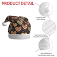 thumbnail image 4 of KLL Christmas Hats for Adults Plush Heart Print Santa Hat Xmas Fluffy Santa Claus Hat for Women Men, 4 of 6