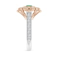 thumbnail image 5 of ANGARA Natural Vintage Inspired Emerald Floral Halo Ring with Milgrain in 14K White & Rose Gold for Women (Size-5.5mm) | May Birthstone, Anniversary, Jewelry Gift for Women | Natural Emerald Ring, 5 of 10