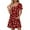 Wine, variant on Yotami Women's Short Sleeve Summer Dress with Pocket Boho Midi Dress Floral Print V-Neck Dress for Vacation