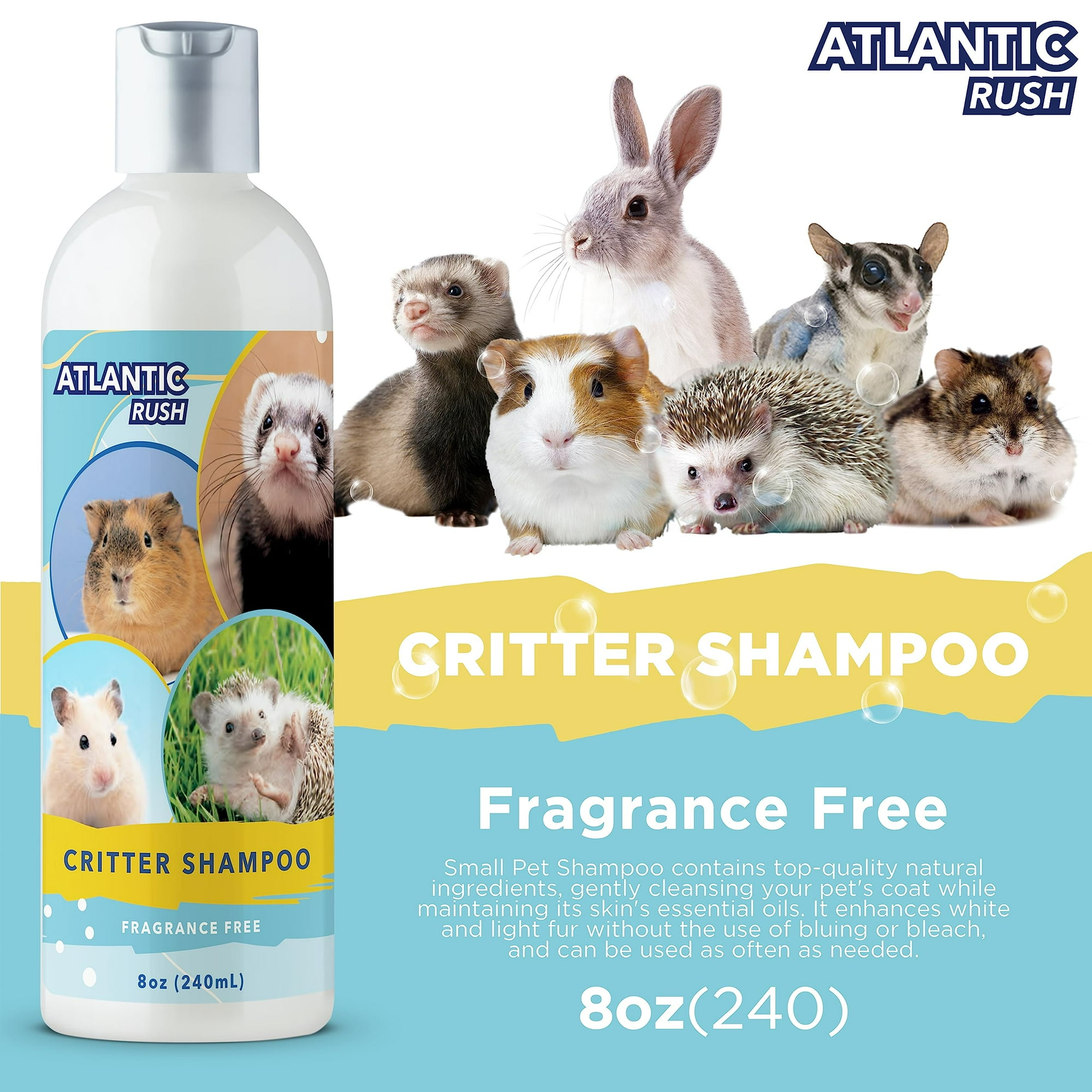 Fragrance Free 8oz Shampoo for Small Pets Ideal for Ferrets Guinea Pigs Rabbits Hedgehogs Hamsters and Sugar Gliders