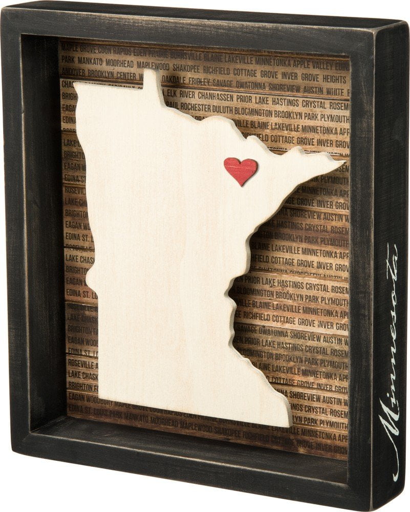 Colorado State Shape Box Sign Primitives by Kathy w/ Red Heart 