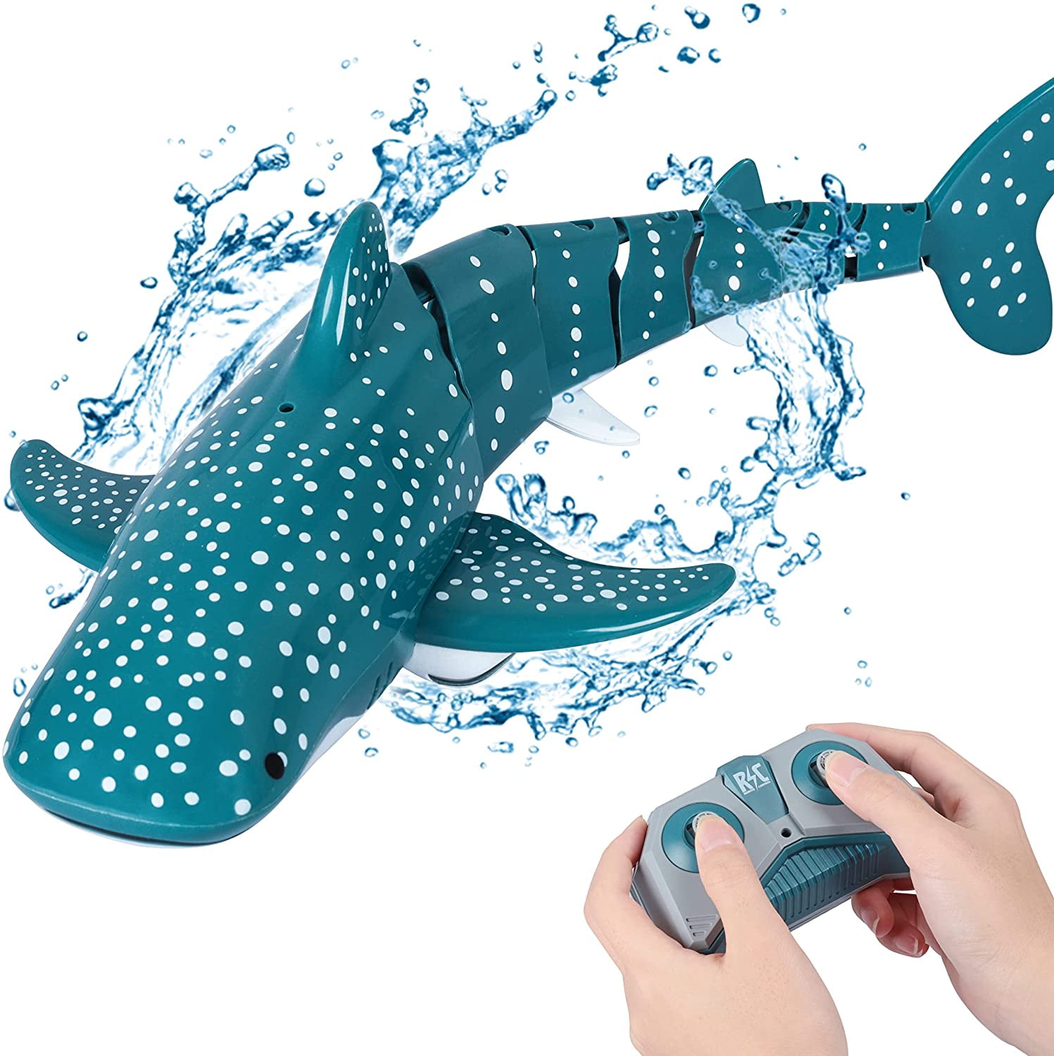 Remote Control Shark Toy Boat for Kids, 2.4GHz Fish Boat Electric