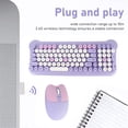 thumbnail image 3 of Keyboard and Mouse Combo, Cute Mixed Color Keyboard Mouse Set, 2.4Ghz 98 Keys Ergonomic Keyboard with Auto Sleeping, Silent Computer Mouse for Win 98 7 8 10 11 PC Laptop, 3 of 8