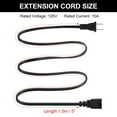 thumbnail image 2 of Uxcell 2 Prong 5Ft Extension Cord Male/Female Power Cord 2 Outlet Polarized Plug, Black 3 Pack, 2 of 6