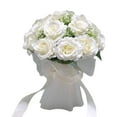 thumbnail image 4 of Ramo de novia con flores artificiales para boda, ramo de dama de honor para boda blanco, 4 of 9