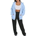thumbnail image 5 of UAMVSH Sweatsuits Women 2 Piece Outfit Zip Up Jacket Jogger Pants Matching Set Oversized Hooded Sweatshirt Lounge Set with Pockets, 5 of 7