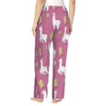thumbnail image 6 of Pajama Pants Women, pink america lama alpacas cactus Sweatpants Soft Sleep Lounge Pants, Casual PJ Bottoms Pants with Pockets, 6 of 7