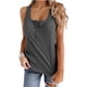 thumbnail image 1 of Top sin mangas acanalado con botones, cuello redondo, delgado, suave, informal, con botones delanteros, chaleco de verano acanalado para mujer, gris, XL, 1 of 4