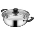 thumbnail image 3 of Stainless Steel Hot pot with Double Handles for Practical Use Silver Large Capacity 10.5qt, 3 of 9