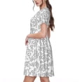 thumbnail image 2 of Gukieu Snake Print Women's Short Sleeve Dress, Elastic Waistband A-line with Pockets Summer Dress, Suitable for Daily Leisure, Work, Vacation, 2 of 6