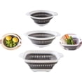 thumbnail image 1 of Colador plegable – Colador de alimentos de silicona sin BPA con asas de plástico – Cesta de drenaje de cocina para pasta y verduras, resistente al calor, plegable, resistente al calor – Apto para, 1 of 4