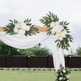 thumbnail image 2 of S SERENABLE 2Pcs Silk Flowers Wedding Arch Flowers Door Floral Backdrop Artificial Flower Swag for Party Stage Performance Farmhouse Home White, 2 of 8