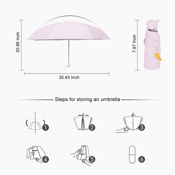Travel Mini Umbrella Windproof UV Folding Compact Umbrella