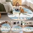 thumbnail image 6 of Palm Trees Round Living Room Rugs 3.3 ft, Summer Holiday Beach Washable Area Rug with Non-Slip Sturdy Edge Binding Round Front Door Mat Floor Carpet for Entryway, 6 of 9