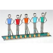 Judaica Kingdom SF-BB-BM-9804-9 Hanukkah Sports Menorahs - Baseball Menorah Male Red