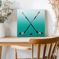 thumbnail image 2 of Framed Canvas Wall Art for Living Room Hockey Player Wall Decor, Sports Ground Ombre Turquoise Aesthetic Paintings for Bedroom Office Kitchen Bathroom, Ready to Hang Artwork Wall Pictures 8x8 Inch, 2 of 9