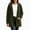 Army Green, variant on Women's Open Front Hooded Sherpa Cardigan Jackets Long Sleeve Fleece Jacket with Side Pockets Loose Solid Warm Fall Winter Layering Coat,Size:S-XXXL