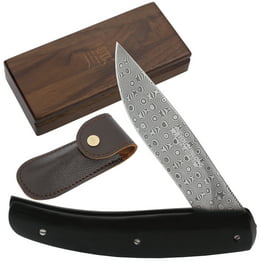 Mossy Oak 3-Piece Stag Finish Knife Set with Stainless Steel Full Tang  Blade and Leather Sheath 
