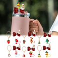 thumbnail image 2 of TQEHS Cadena colgante para taza de agua navideña, sombrero de paja, lazo, accesorios L1E5 Q1A5 U4R8, 2 of 6
