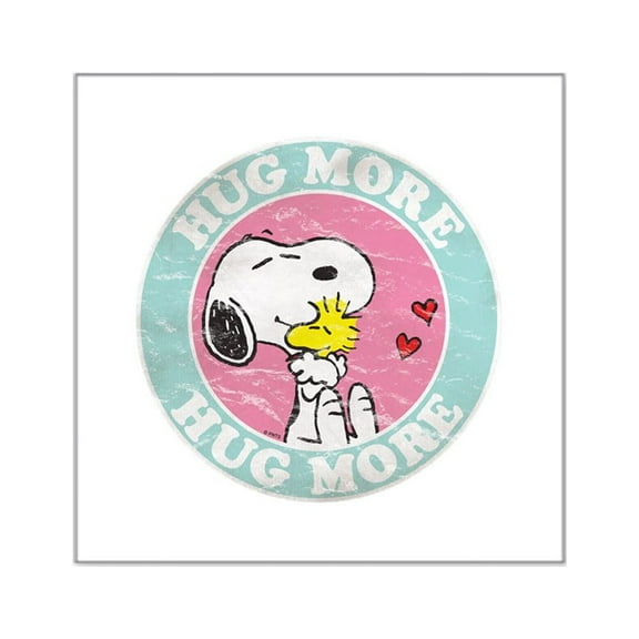 CafePress - Snoopy Hug More - Square Sticker 3" x 3"