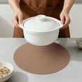 thumbnail image 4 of Unique Bargains 6pcs Faux Leather Wipeable Placemats Brown 13"x13", 4 of 6