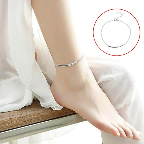 Ruiboury Woman Anklet Exquisite Metal Jewelry Accessory Simple