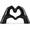 Black, variant on Qczoyp Heart Hand Sculpture, Artistic Love Gesture Resin-Style Tabletop Decor for Living Room, Bedroom, Office, Bookshelf, Shelf and Desk Decoration, White