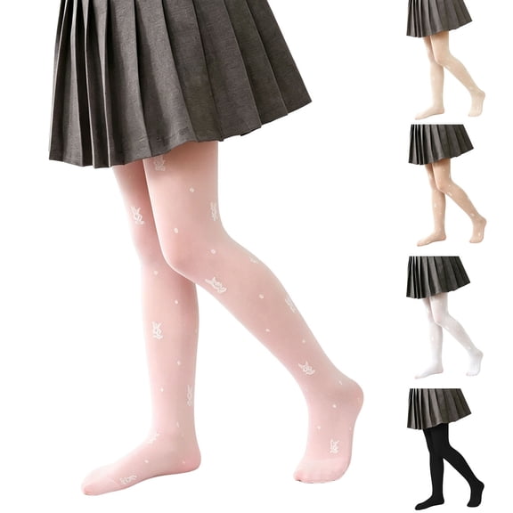 OGLCCG Girls Sheer Tights Polka Dot Patterned Dance Stockings Kids Soft Lightweight Stretchy High Waist Tights Stockings Pantyhose 3-15 Years