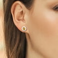 thumbnail image 3 of Gem Stone King 1.45 Ct Round 5mm Yellow Citrine 18K Yellow Gold Plated Silver White Enamel Stud Earrings for Women Men, 3 of 3