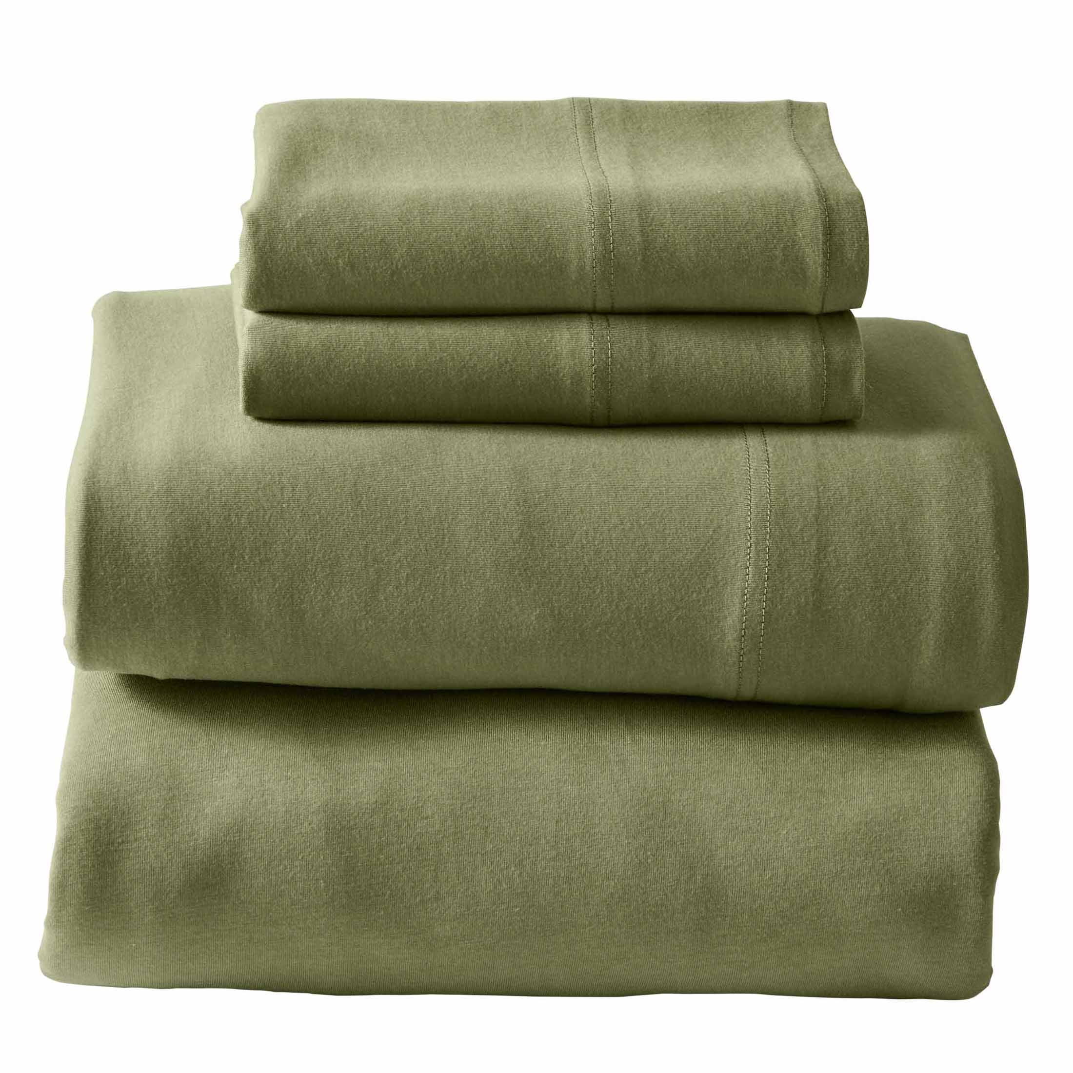 Better Homes & Gardens 4-Piece Dark Cilantro Green Adult Jersey Sheet Set, King